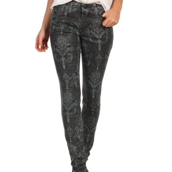 Joe's Jeans The Skinny Baroque Paisley Rocker Goth Grunge Jeans Size 27 - Picture 1 of 9